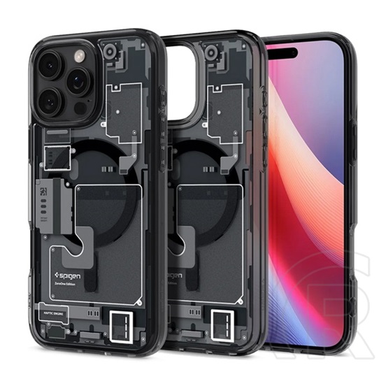 Spigen Apple iPhone 16 Pro ultra hybrid zero one műanyag telefonvédő (ütésállóság, légpárnás keret, magsafe) fekete