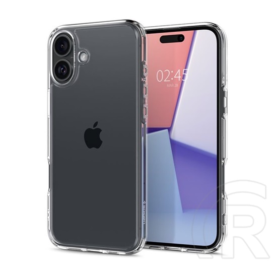 Spigen Apple iPhone 16 crystal hybrid szilikon telefonvédő (ütésállóság, műanyag keret) átlátszó