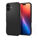 Spigen Apple iPhone 16 liquid air szilikon telefonvédő (ütésállóság, légpárnás sarok, rombusz) fekete