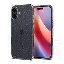 Spigen Apple iPhone 16 liquid crystal glitter szilikon telefonvédő (ütésállóság, légpárnás sarok, csillámporos) átlátszó