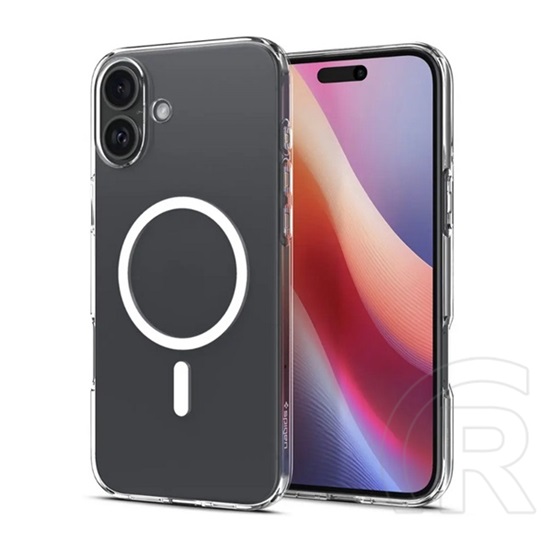 Spigen Apple iPhone 16 liquid crystal magsafe szilikon telefonvédő (ütésállóság, légpárnás sarok, magsafe) átlátszó