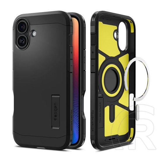 Spigen Apple iPhone 16 tough armor mag műanyag telefonvédő (ütésállóság, magsafe) fekete