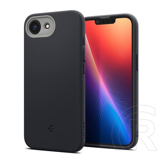 Spigen Apple iPhone 16e NANO POP szilikon telefonvédő (kameravédő, MagSafe) FEKETE