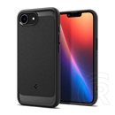 Spigen Apple iPhone 16e rugged armor szilikon telefonvédő (ütésállóság, légpárnás sarok, karbon minta, magsafe) fekete