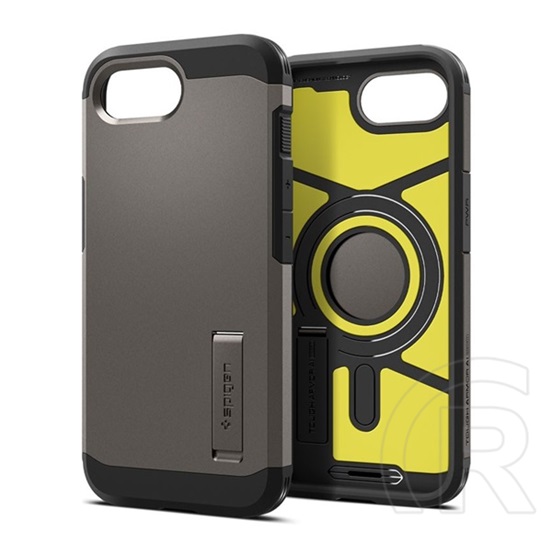 Spigen Apple iPhone 16e tough armor mag műanyag telefonvédő (ütésállóság, magsafe) sötétszürke