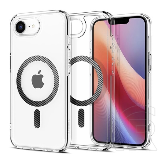 Spigen Apple iPhone 16e ultra hybrid mag műanyag telefonvédő (ütésálló, légpárnás keret, karbon minta, magsafe) átlátszó