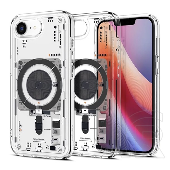 Spigen Apple iPhone 16e ultra hybrid mag neo one műanyag telefonvédő (ütésállóság, légpárnás keret, magsafe) átlátszó