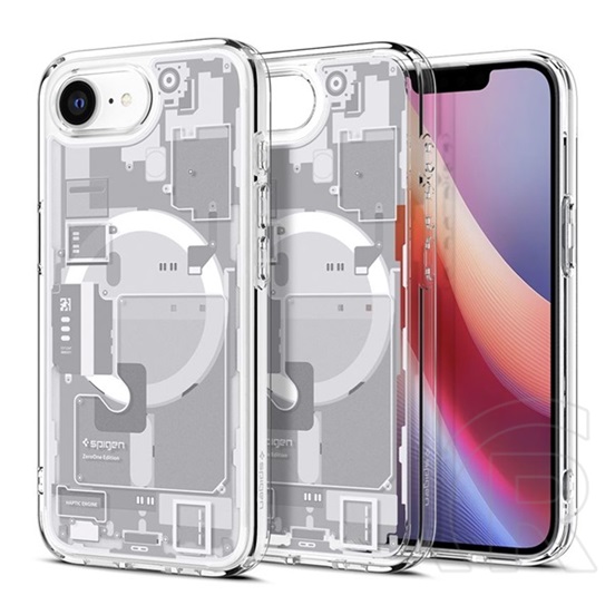 Spigen Apple iPhone 16e ultra hybrid zero one műanyag telefonvédő (ütésállóság, légpárnás keret, magsafe) fehér
