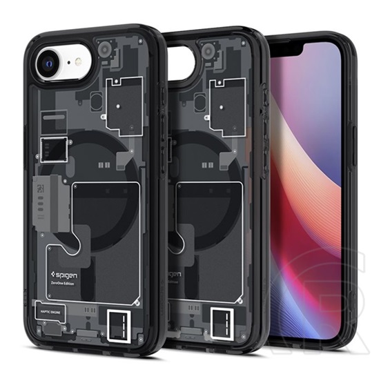 Spigen Apple iPhone 16e ultra hybrid zero one műanyag telefonvédő (ütésállóság, légpárnás keret, magsafe) fekete