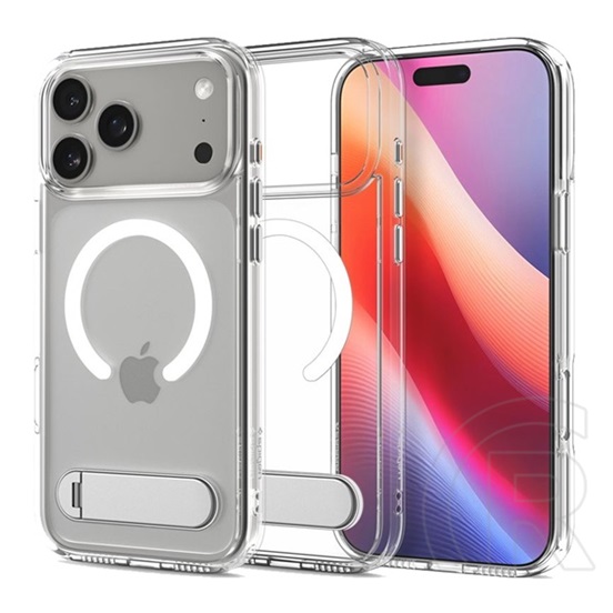 Spigen Apple iPhone 17 Pro Max ultra hybrid s műanyag védő (ütésállóság, légpárnás keret, kitámasztó, magsafe) átlátszó