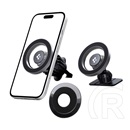 Spigen Apple iPhone 17  Spigen mft13 autós tartó (szellőzőre, műszerfalra, öntapadó, 360°, magsafe) ezüst