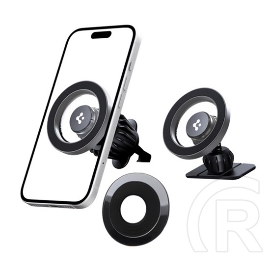 Spigen Apple iPhone 17  Spigen mft13 autós tartó (szellőzőre, műszerfalra, öntapadó, 360°, magsafe) ezüst
