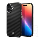Spigen Apple iPhone 17 enzo aramid telefonvédő (magsafe, karbon minta) fekete/ezüst
