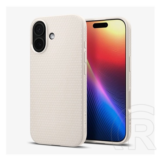 Spigen Apple iPhone 17 liquid air szilikon telefonvédő (ütésállóság, légpárnás sarok, rombusz) bézs