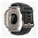 Spigen DuraPro Armor PU pótszíj (egyedi méret, nagy, bőrhatású, állítható, fém csat, fekete)