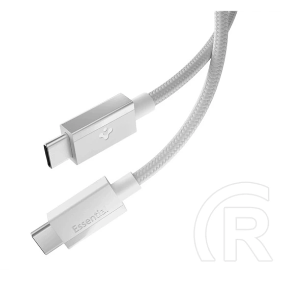 Spigen ESSENTIAL EB6015CC adatkábel (USB-C - USB-C, 60W, PD gyorstöltő, cipőfűző, 150cm, fehér)