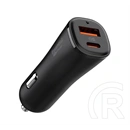 Spigen EV482 ArcStation autós töltő (48W, PD gyorstöltés 3.0, QC gyorstöltés, USB aljzat, Type-C aljzat, fekete)