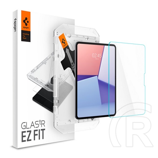 Spigen EZ FIT HD képernyővédő üveg (2.5D, tokbarát, ultravékony, 0.2mm, 9H + segédkeret) Apple Ipad Pro 11-hez (2025)
