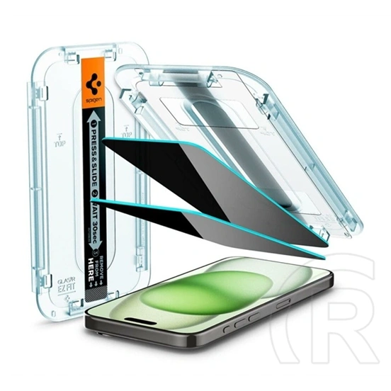 Spigen EZ Fit 2db képernyővédő üveg (2,5D, betekintés védelem, 0,2 mm, 9h, segédkeret, átlátszó)