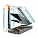 Spigen EZ Fit képernyővédő üveg (2 db, 2.5D, betekintés védelem, 0,2 mm, 9H, segédkeret, átlátszó)