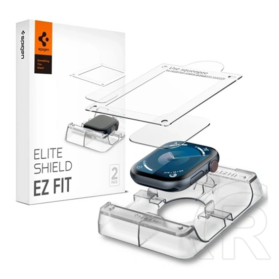 Spigen Elite Shield EZ Fit kijelzővédő fólia (PET, full screen, 2db, prémium minőség, segédkeret, átlátszó)