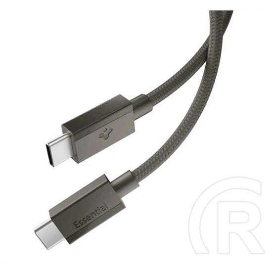 Spigen Essential EB6015CC adatkábel (Type-C - Type-C, 60W, PD gyorstöltő, cipőfűző, 150cm, sötétszürke)