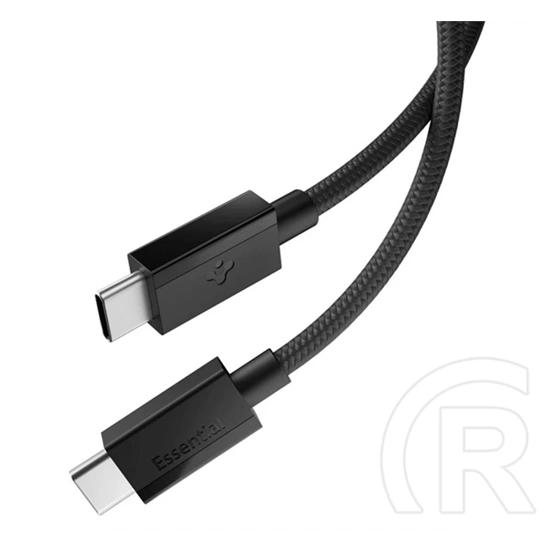 Spigen Essential EB6015CC adatkábel (type-c - type-c, 60W, PD gyorstöltő, cipőfűző, 150cm, fekete)