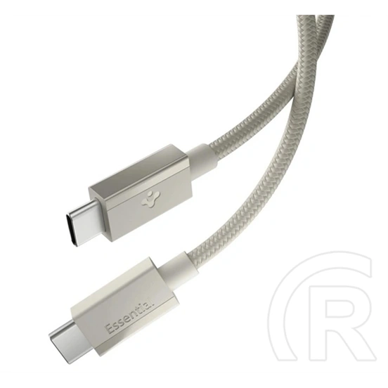Spigen Essential EB6015CC adatkábel (type-c - type-c, 60W, PD gyorstöltő, cipőfűző, 150cm, titánium)