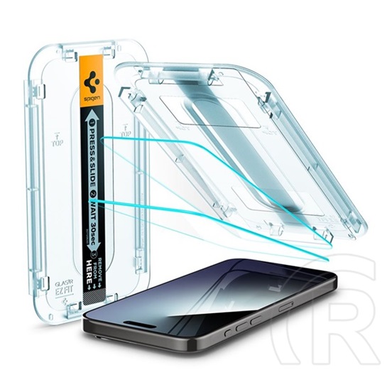 Spigen Glas.tR EZ Fit Apple iPhone 15 Pro, Tempered kijelzővédő fólia (2db)