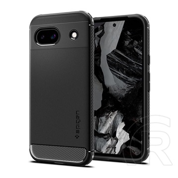Spigen Google Pixel 8a Spigen rugged armor szilikon telefonvédő (ütésállóság, légpárnás sarok, karbon minta) fekete
