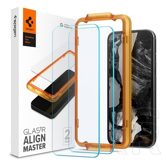 Spigen Google Pixel 8a alm fc képernyővédő üveg 2db (2.5d, extra karcálló, 9h, ultravékony, színkiemelés) átlátszó