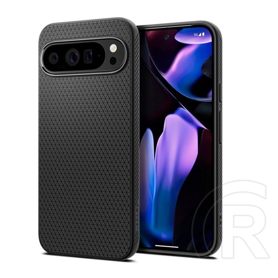 Spigen Google Pixel 9 Pro XL liquid air szilikon telefonvédő (ütésállóság, légpárnás sarok, rombusz) fekete