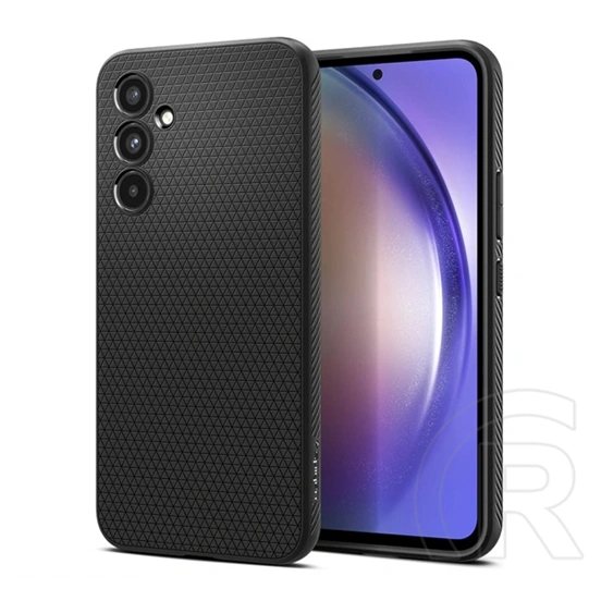 Spigen Liquid Air szilikon telefonvédő (ütésállóság, légpárnás sarok, rombusz, prémium minőség, fekete)