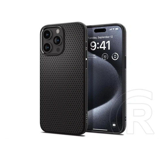 Spigen Liquid Air ütésálló tok (Apple iPhone 15 Pro, fekete)