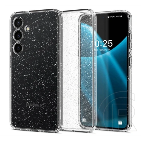Spigen Liquid Crystal Glitter szilikon telefonvédő (ütésállóság, légpárnás sarok, csillámporos, átlátszó)