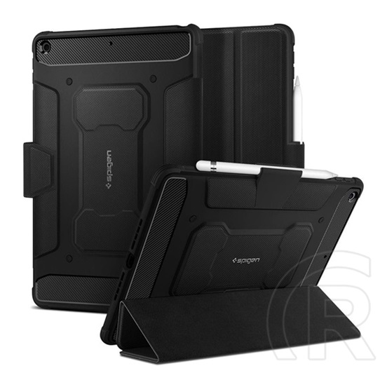 Spigen Rugged Armor Pro Apple iPad oldalra nyíló tok (10.2", fekete)