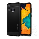 Spigen Rugged Armor Samsung Galaxy A20 (SM-A205F) szilikon telefonvédő (közepesen ütésálló, karbon minta) fekete