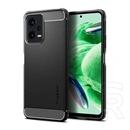 Spigen Rugged Armor szilikon telefonvédő (ütésállóság, légpárnás sarok, karbon minta, prémium, fekete)
