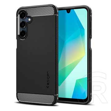 Spigen Samsung Galaxy A16 5G (SM-A166) rugged armor szilikon védő (ütésállóság, légpárnás sarok, karbon minta) fekete