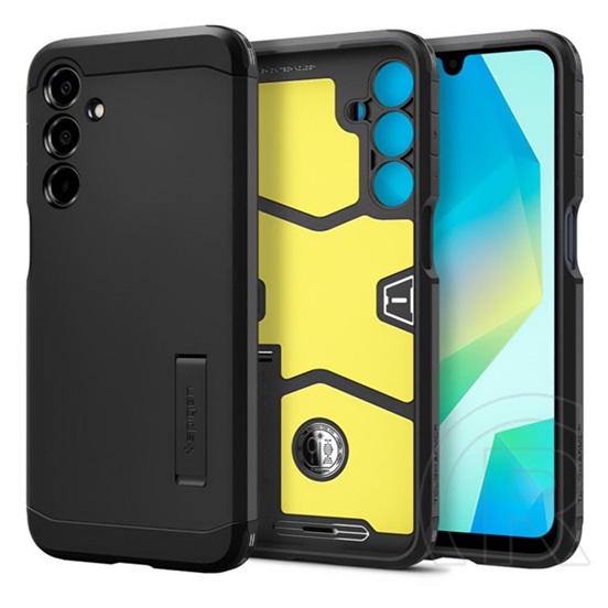 Spigen Samsung Galaxy A16 5G (SM-A166) tough armor szilikon telefonvédő (ütésállóság, kitámasztó) fekete
