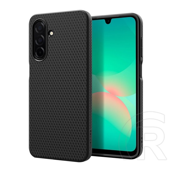 Spigen Samsung Galaxy A26 5G (SM-A266) liquid air szilikon telefonvédő (ütésállóság, légpárnás sarok, rombusz) fekete