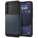 Spigen Samsung Galaxy S24 FE (SM-S721) slim armor szilikon védő (ütésállóság, műanyag hátlap, kitámasztó) sötétkék