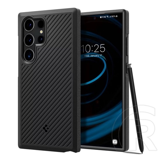 Spigen Samsung Galaxy S24 Ultra (SM-S928) core armor szilikon telefonvédő (ütésállóság, kameravédő, csíkos) fekete