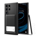 Spigen Samsung Galaxy S24 Ultra (SM-S928) liquid slot szilikon tok (ütésállóság, légpárnás sarok, kártyatartó) fekete