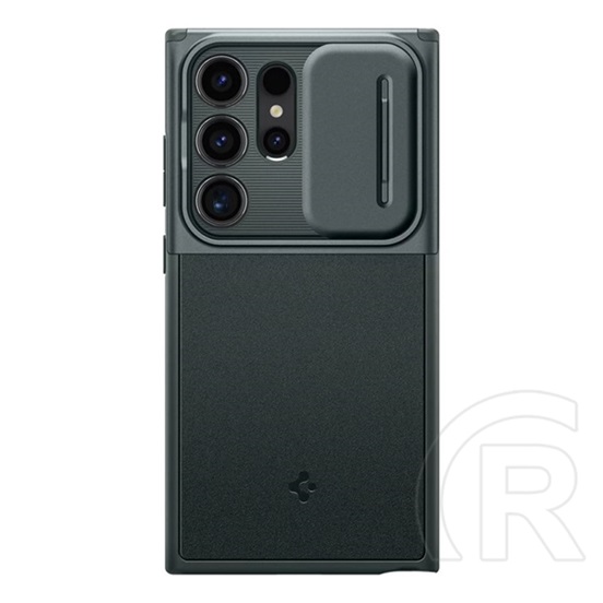 Spigen Samsung Galaxy S24 Ultra (SM-S928) optik armor műanyag telefonvédő (szilikon keret, kameravédő) sötétzöld