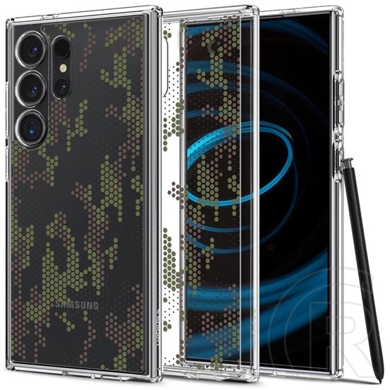Spigen Samsung Galaxy S24 Ultra (SM-S928) ultra hybrid műanyag védő (ütésállóság, légpárnás keret, terep minta) átlátszó
