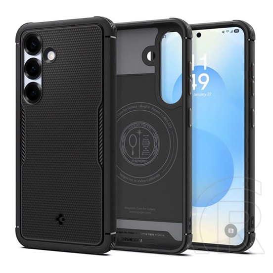 Spigen Samsung Galaxy S25 (SM-S931) Spigen core armor mag szilikon védő (ütésálló, érdes felület, magsafe) fekete