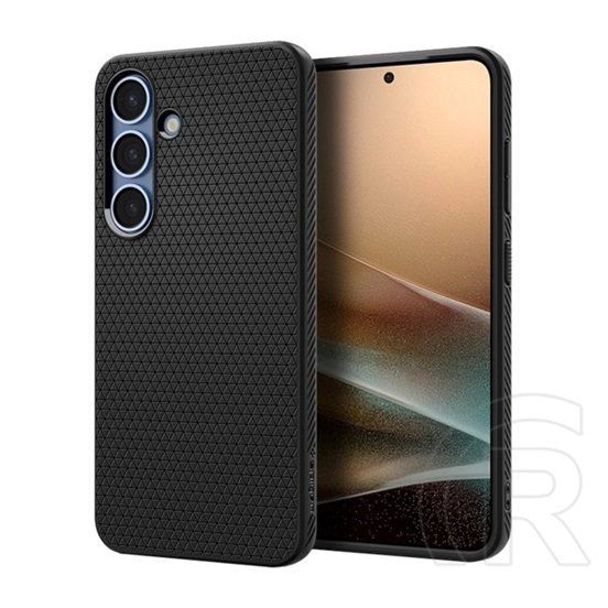 Spigen Samsung Galaxy S25 (SM-S931) liquid air szilikon telefonvédő (ütésállóság, légpárnás sarok, rombusz) fekete