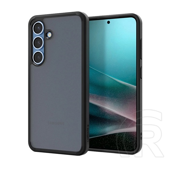 Spigen Samsung Galaxy S25 (SM-S931) ultra hybrid műanyag telefonvédő (ütésálló, légpárnás keret, matt) fekete/átlátszó