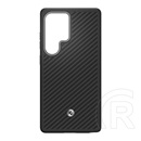 Spigen Samsung Galaxy S25 Ultra (SM-S938) enzo aramid telefonvédő (magsafe, karbon minta) fekete/ezüst